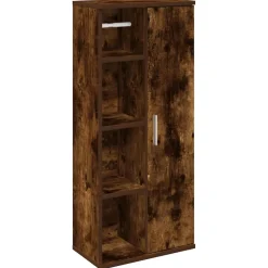 vidaXL Badkamerkast met rolhouder 39x22x90 cm gerookt eikenkleurig