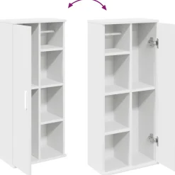vidaXL Badkamerkast met rolhouder 39x22x90 cm wit