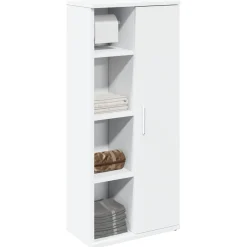 vidaXL Badkamerkast met rolhouder 39x22x90 cm wit
