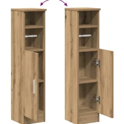 vidaXL Badkamerkast met rolhouder 20,5x22x90 cm artisanaal eikenkleur