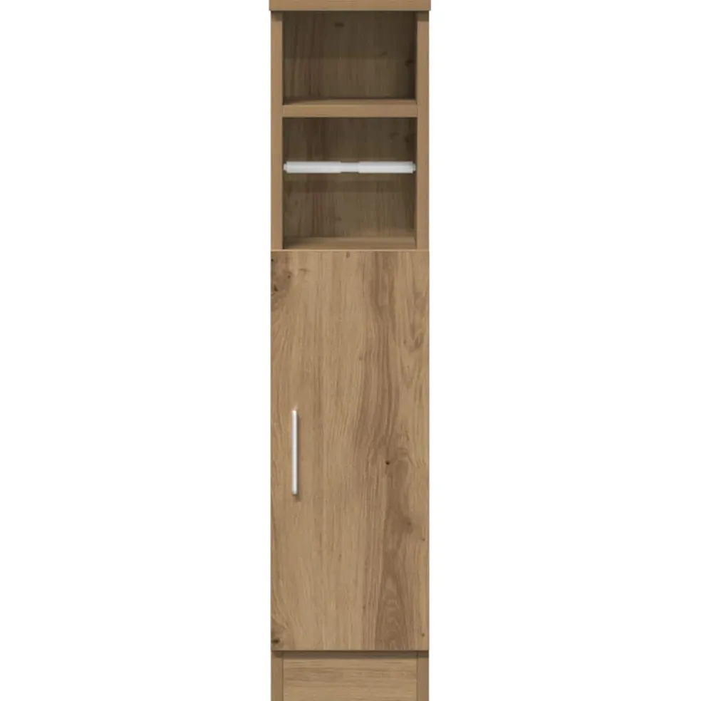 vidaXL Badkamerkast met rolhouder 20,5x22x90 cm artisanaal eikenkleur