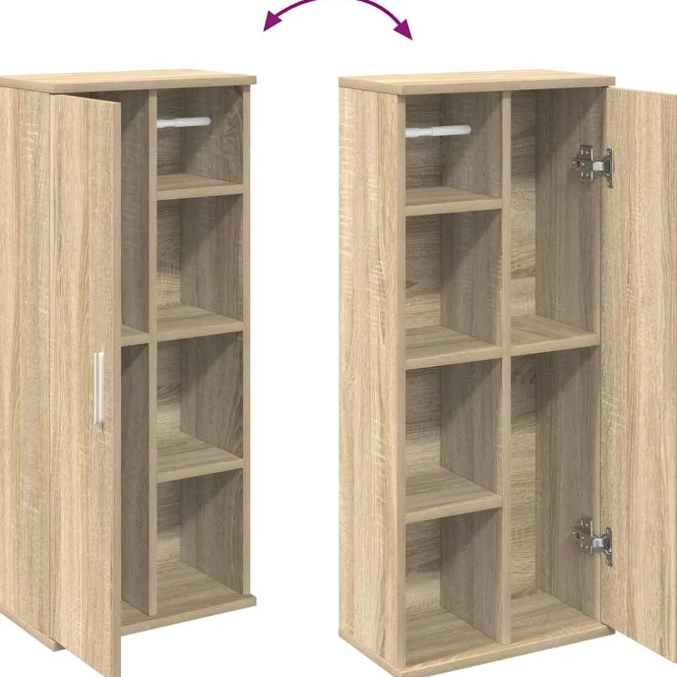 vidaXL Badkamerkast met rolhouder 39x22x90 cm sonoma eikenkleurig