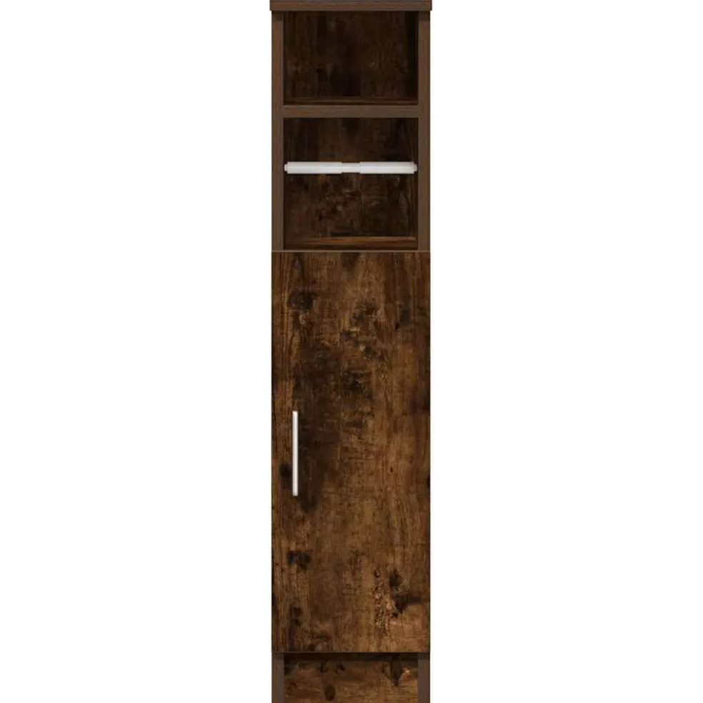 vidaXL Badkamerkast met rolhouder 20,5x22x90 cm gerookt eikenkleurig