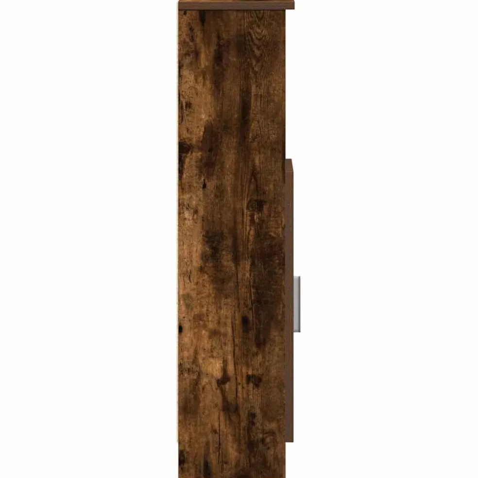 vidaXL Badkamerkast met rolhouder 20,5x22x90 cm gerookt eikenkleurig