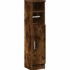 vidaXL Badkamerkast met rolhouder 20,5x22x90 cm gerookt eikenkleurig