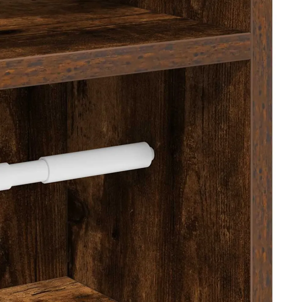 vidaXL Badkamerkast met rolhouder 20,5x22x90 cm gerookt eikenkleurig
