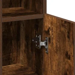 vidaXL Badkamerkast met rolhouder 20,5x22x90 cm gerookt eikenkleurig