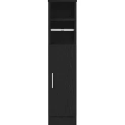 vidaXL Badkamerkast met rolhouder 20,5x22x90 cm zwart