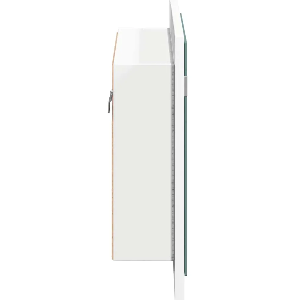 vidaXL Badkamerkast met spiegel en LED 60x12x45 cm acryl wit