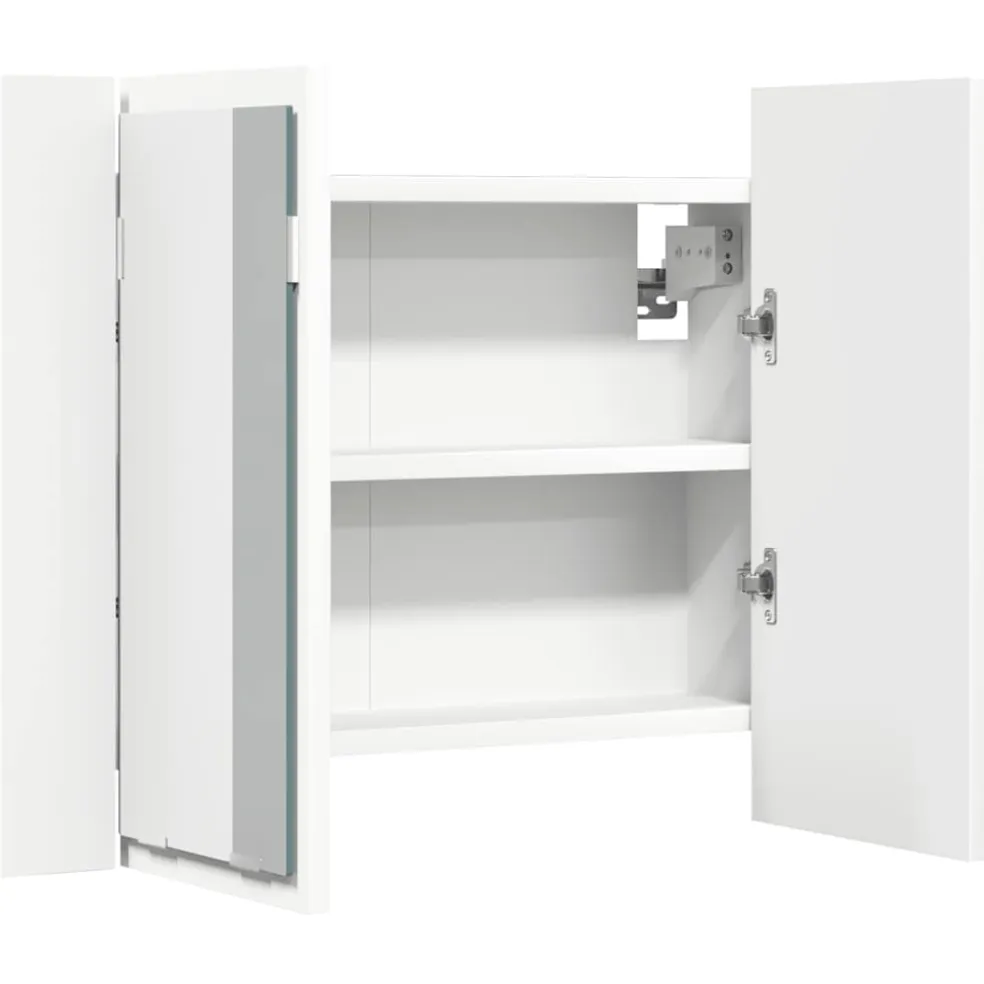 vidaXL Badkamerkast met spiegel en LED 60x12x45 cm acryl wit