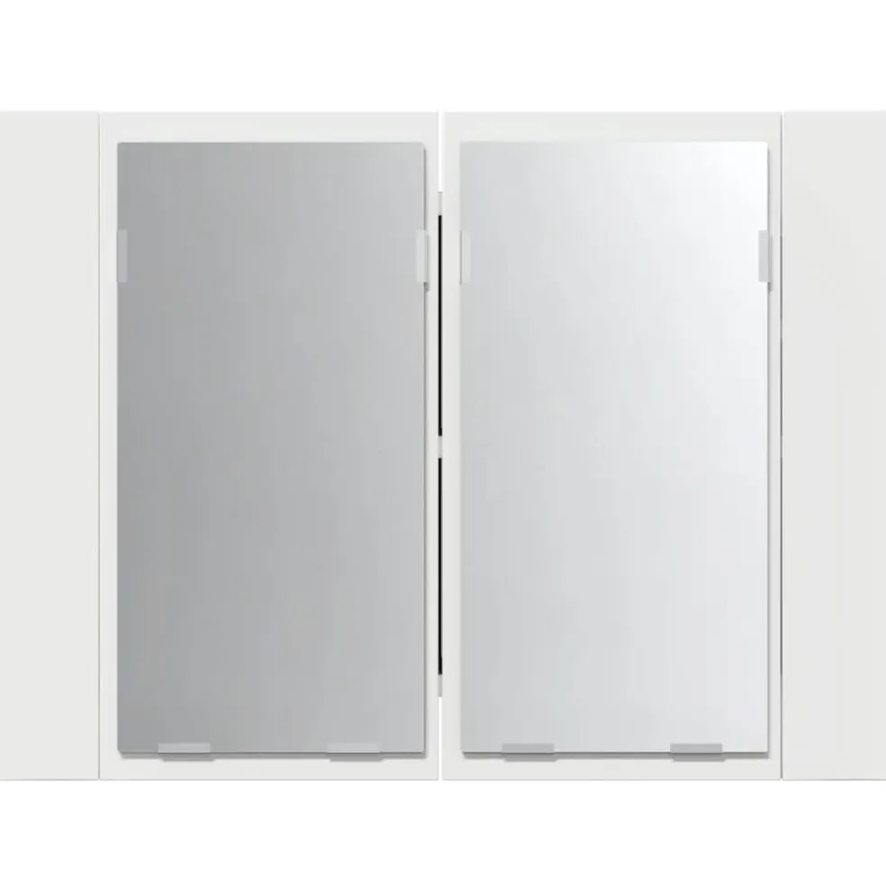 vidaXL Badkamerkast met spiegel en LED 60x12x45 cm acryl wit