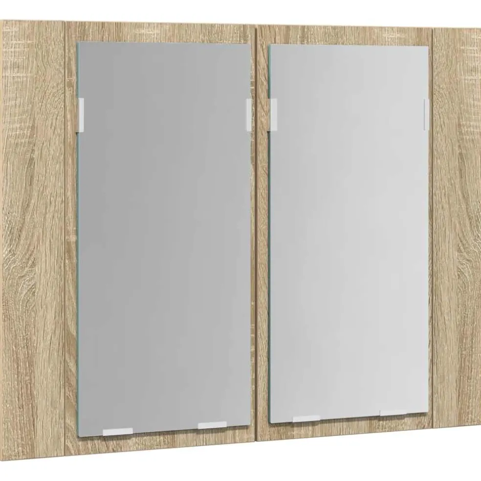 vidaXL Badkamerkast met spiegel LED 60x12x45 acryl sonoma eikenkleurig