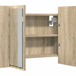 vidaXL Badkamerkast met spiegel LED 60x12x45 acryl sonoma eikenkleurig