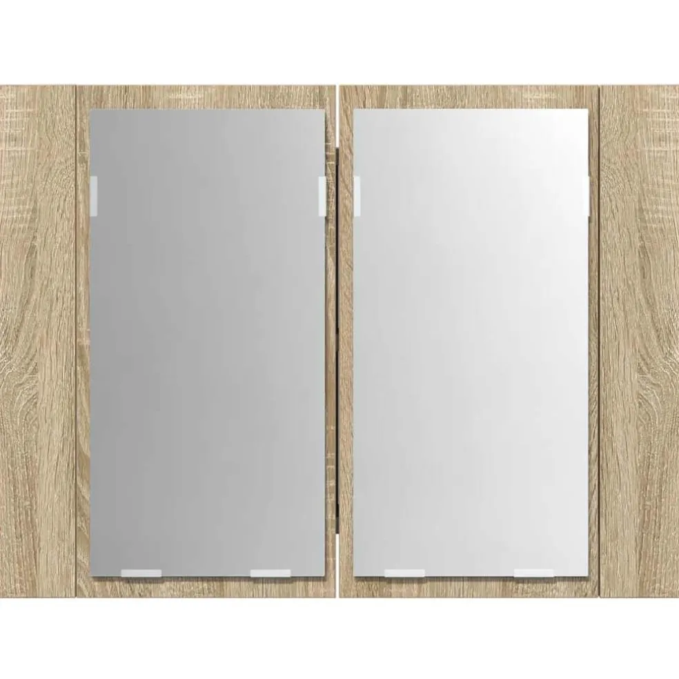 vidaXL Badkamerkast met spiegel LED 60x12x45 acryl sonoma eikenkleurig