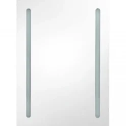 vidaXL Badkamerkast met spiegel en LED 50x13x70 cm grijs