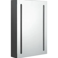 vidaXL Badkamerkast met spiegel en LED 50x13x70 cm grijs
