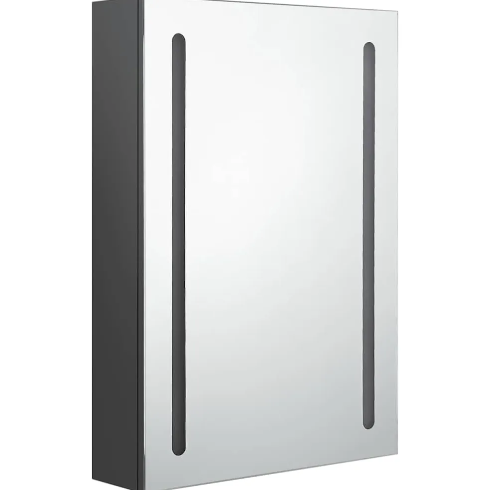 vidaXL Badkamerkast met spiegel en LED 50x13x70 cm grijs