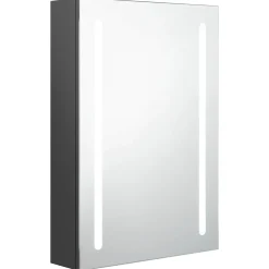 vidaXL Badkamerkast met spiegel en LED 50x13x70 cm grijs