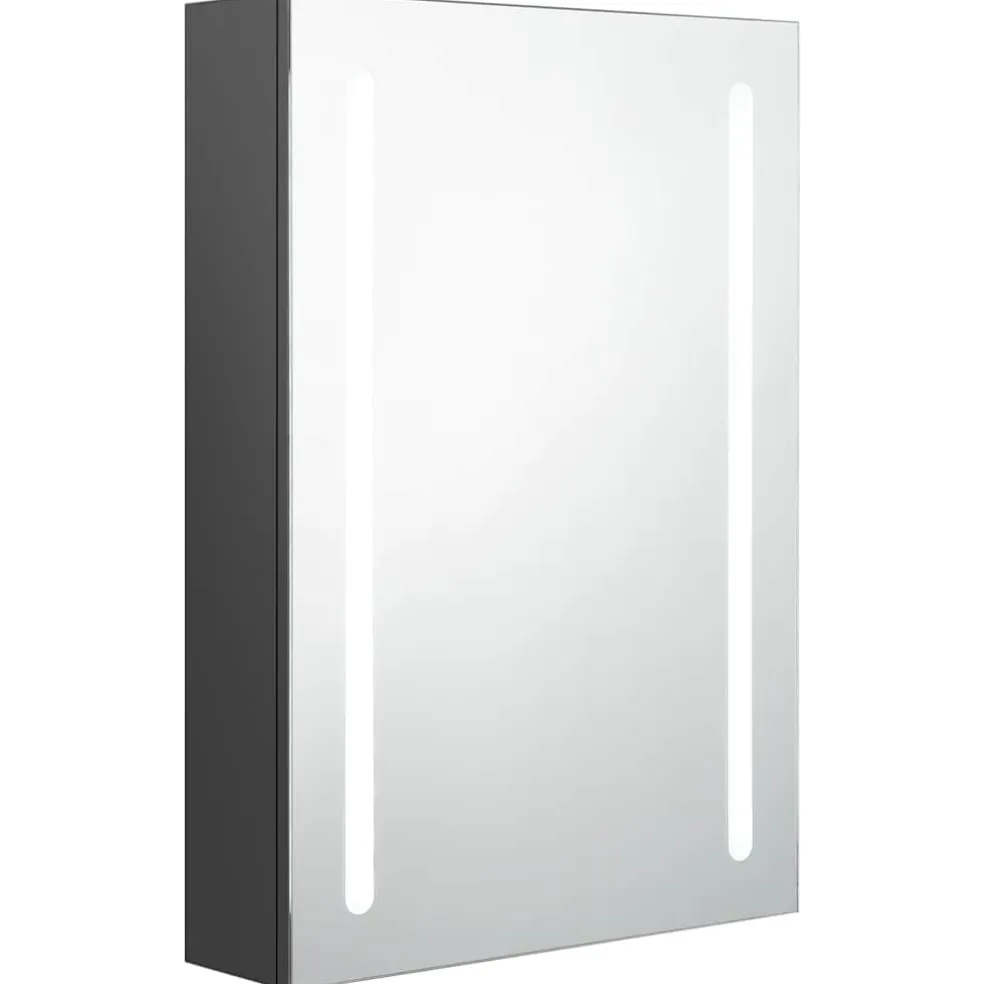 vidaXL Badkamerkast met spiegel en LED 50x13x70 cm grijs