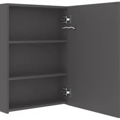 vidaXL Badkamerkast met spiegel en LED 50x13x70 cm grijs