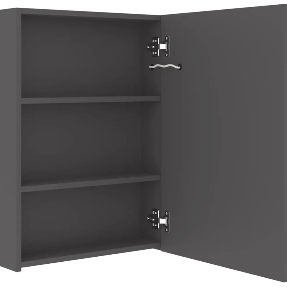 vidaXL Badkamerkast met spiegel en LED 50x13x70 cm grijs