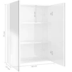 vidaXL Badkamerkast met spiegel 60x15x75 cm MDF glanzend wit