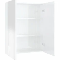 vidaXL Badkamerkast met spiegel 60x15x75 cm MDF glanzend wit