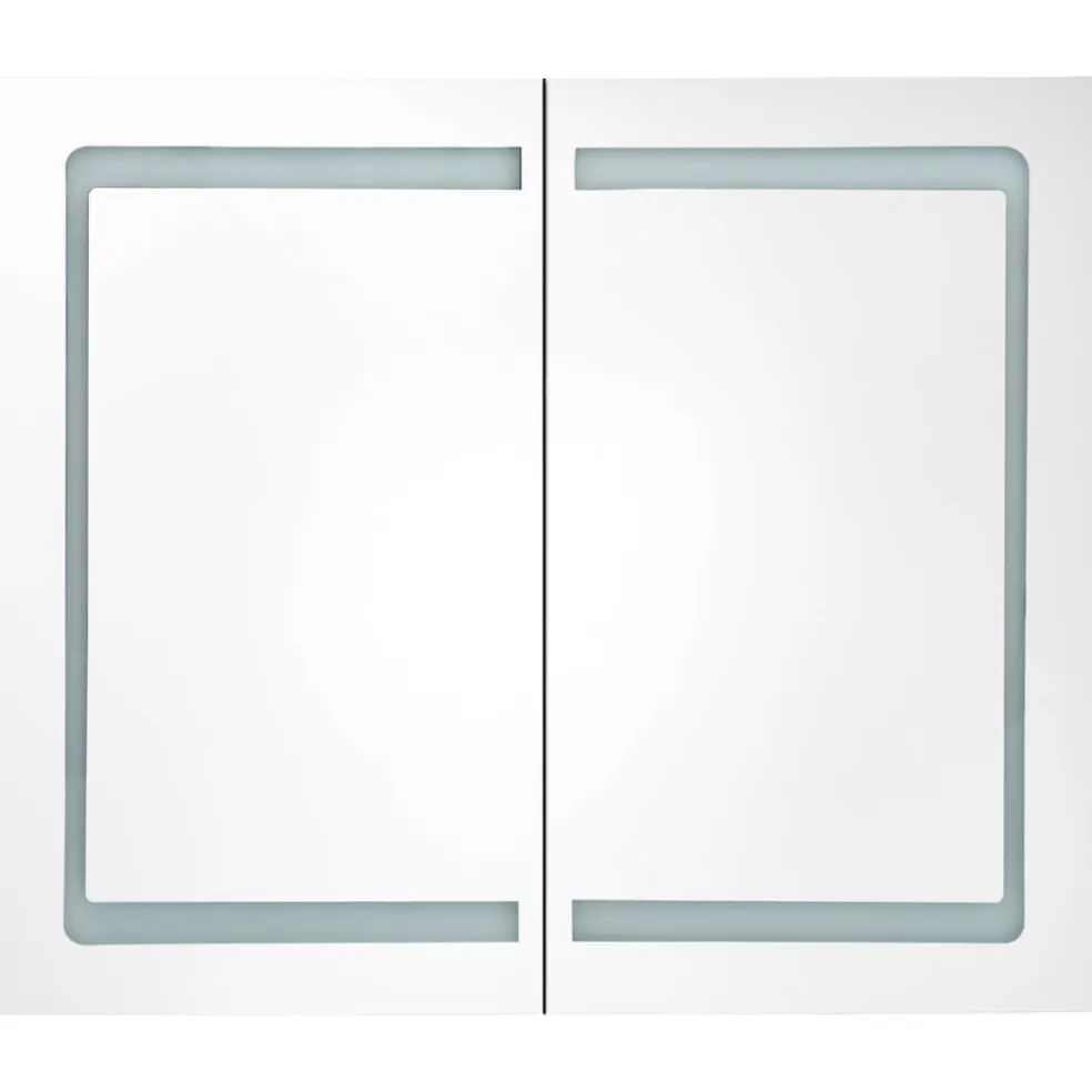 vidaXL Badkamerkast met spiegel en LED 80x12x68 cm betongrijs