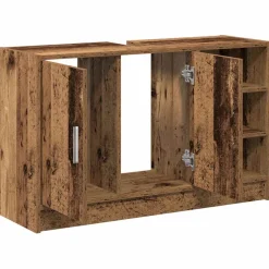 vidaXL Badkamerkast Oud Hout 90 x 29 x 55 cm Bewerkt hout