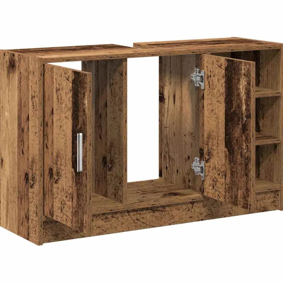 vidaXL Badkamerkast Oud Hout 90 x 29 x 55 cm Bewerkt hout