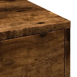 vidaXL Badkamerkast smal met wielen bewerkt hout gerookt eikenkleurig