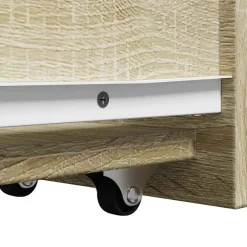 vidaXL Badkamerkast smal met wielen bewerkt hout sonoma eikenkleurig