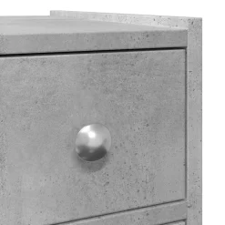 vidaXL Badkamerkast smal met wielen bewerkt hout betongrijs