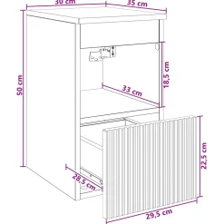 vidaXL Badkamerkast Sonoma Eiken 30 x 35 x 50 cm Bewerkt hout