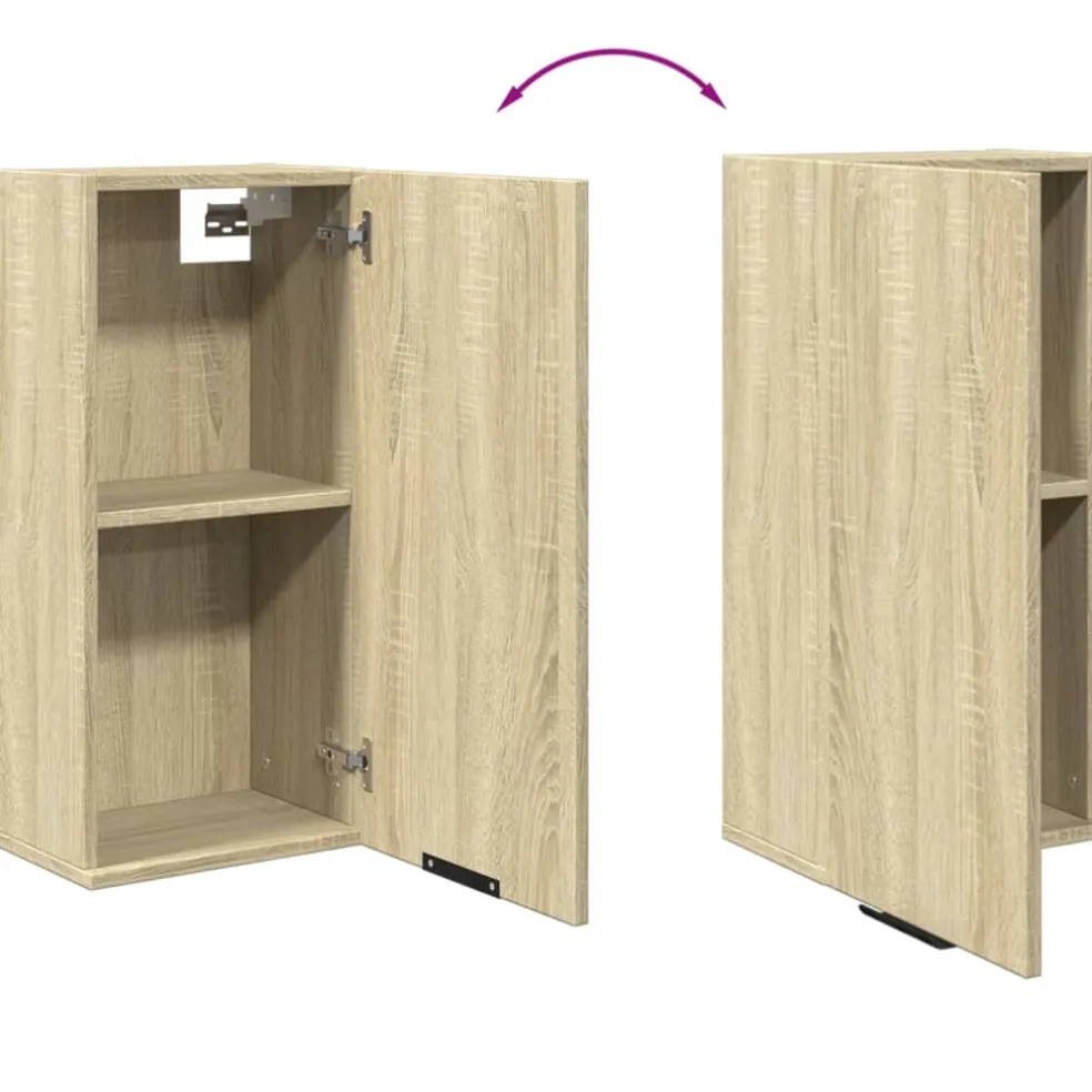 vidaXL Badkamerkast wandgemonteerd 32x20x67 cm sonoma eikenkleurig