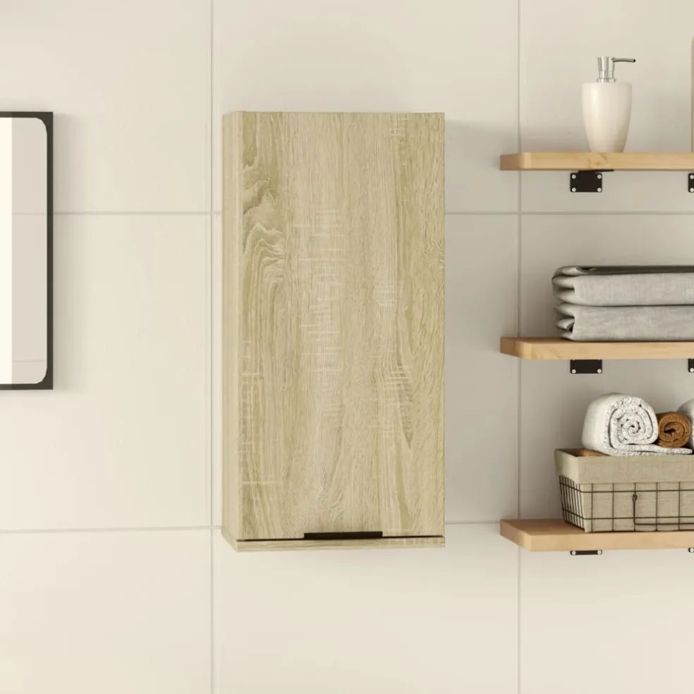vidaXL Badkamerkast wandgemonteerd 32x20x67 cm sonoma eikenkleurig