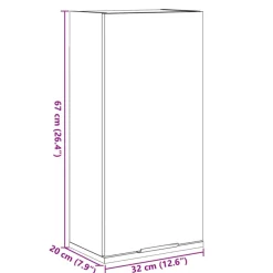 vidaXL Badkamerkast wandgemonteerd 32x20x67 cm sonoma eikenkleurig
