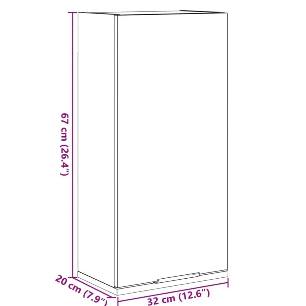 vidaXL Badkamerkast wandgemonteerd 32x20x67 cm sonoma eikenkleurig