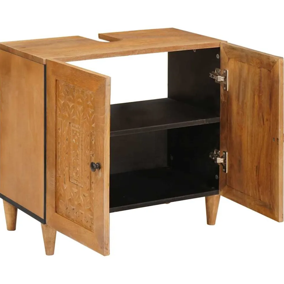 vidaXL Badkamerkast Wandgemonteerd Licht Bruin 62 x 33 x 58 cm