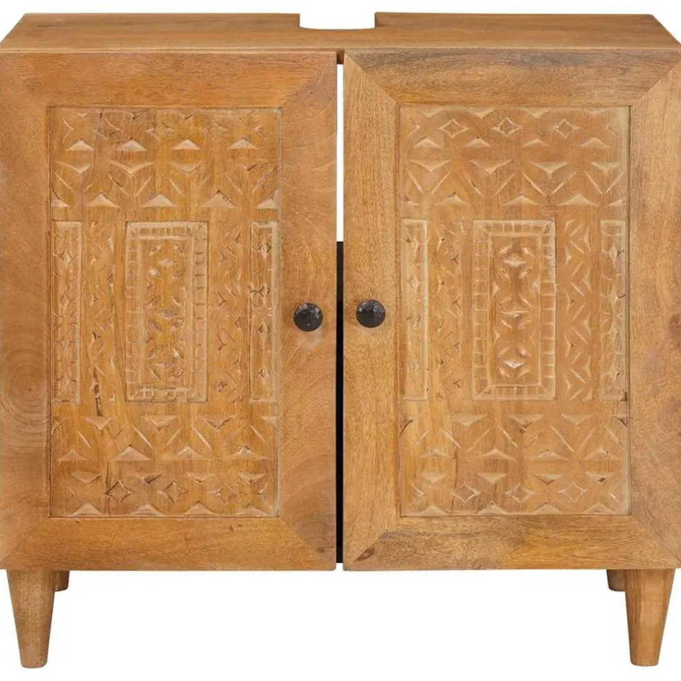 vidaXL Badkamerkast Wandgemonteerd Licht Bruin 62 x 33 x 58 cm