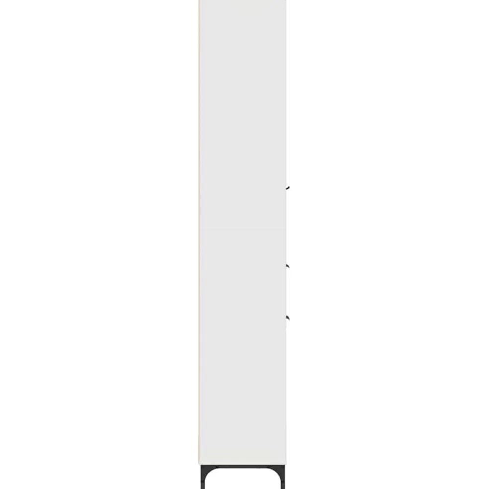 vidaXL Badkamer Kast Wit 31,5 x 33 x 190 cm Bewerkt hout, Metaal