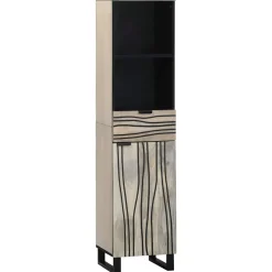 vidaXL Badkamerkast Wit 38 x 33 x 160 cm Bewerkt hout