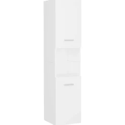 vidaXL Badkamerkast 30x30x130 cm bewerkt hout wit