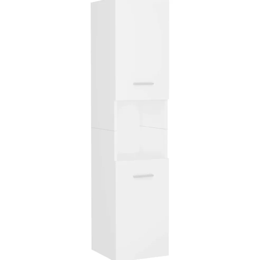 vidaXL Badkamerkast 30x30x130 cm bewerkt hout wit