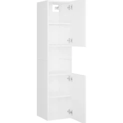 vidaXL Badkamerkast 30x30x130 cm bewerkt hout wit