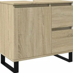 vidaXL Badkamerkast 65x33x60 cm bewerkt hout sonoma eikenkleurig