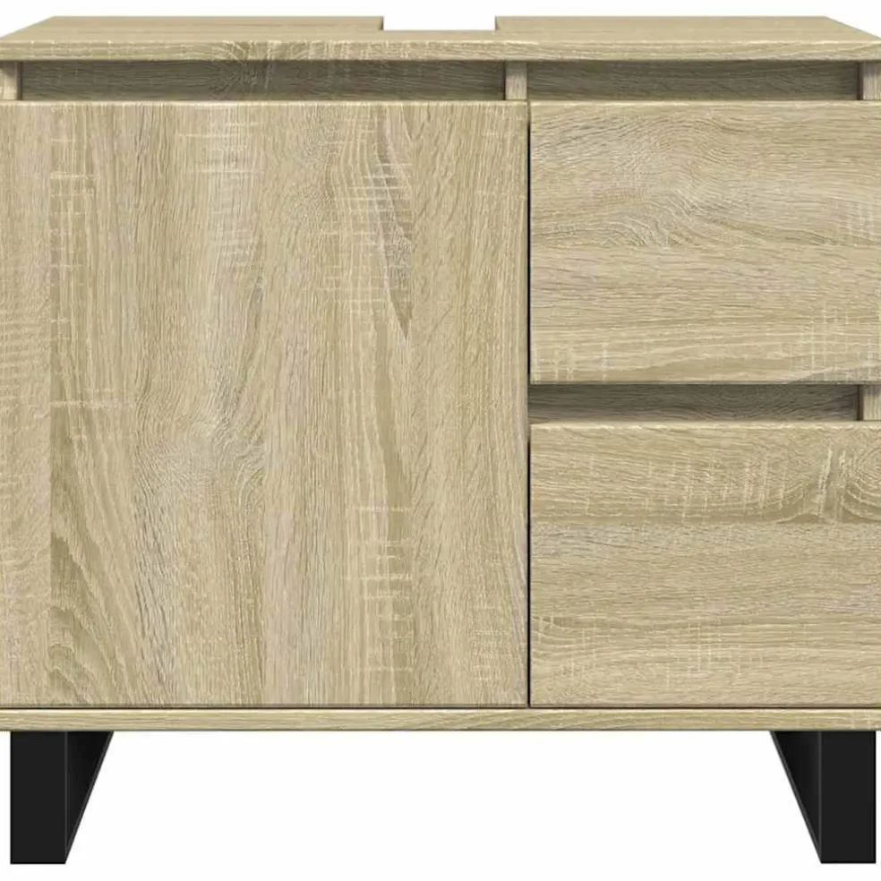 vidaXL Badkamerkast 65x33x60 cm bewerkt hout sonoma eikenkleurig