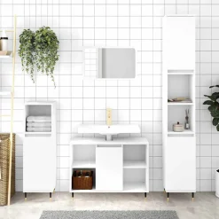 vidaXL Badkamerkast 80x33x60 cm bewerkt hout wit