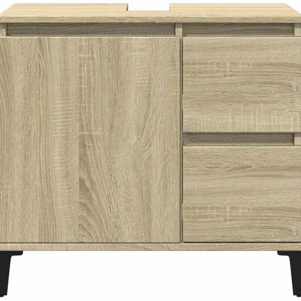 vidaXL Badkamerkast 65x33x60 cm bewerkt hout sonoma eikenkleurig