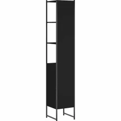 vidaXL Badkamerkast 33x33x185,5 cm bewerkt hout zwart
